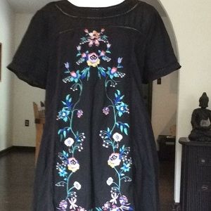 Umgee embroidered tunic top dress M